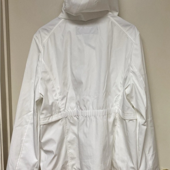 New Tommy Hilfiger Women's White Red Blue Hooded Rain Windbreaker Jacket  XL - Picture 8 of 14